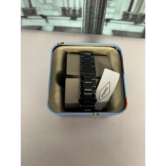 Fossil Janice BQ3318 Womens Black Crystal Steel Quartz Watch Original Box main image 6